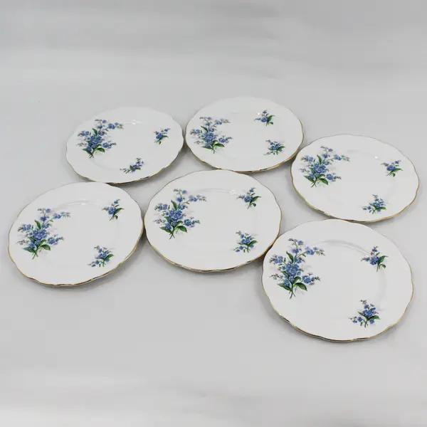 Set Of 6 Royal Albert  Forget Me Not Bone China Salad Plates 8” England