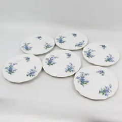 Set Of 6 Royal Albert  Forget Me Not Bone China Bread Plates 7” England