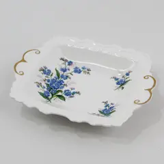 Royal Albert Forget Me Not Bone China Square Candy BonBon Dish With Handles