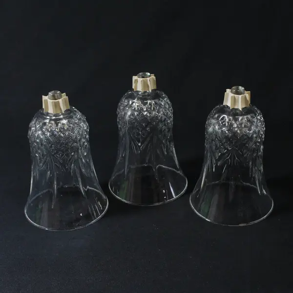 Home Interiors Crystal Peg Votive Candle Holders Set of 3 Diamond Palm 5.25"