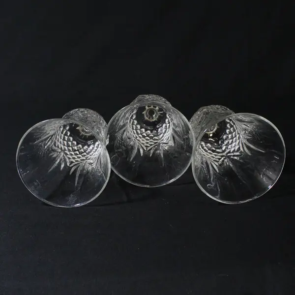 Home Interiors Crystal Peg Votive Candle Holders Set of 3 Diamond Palm 5.25"