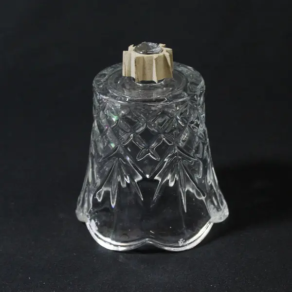  3 Homco Crystal Peg Candle Holders Diamond Palm Pattern With Scalloped Rim