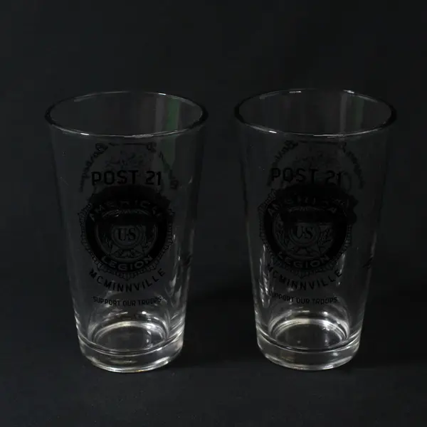 Set of 2 American Legion Post 21 Oregon Brews BBQ Father's Day Pint Glasses