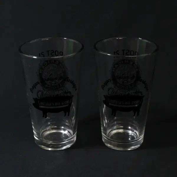 Set of 2 American Legion Post 21 Oregon Brews BBQ Father's Day Pint Glasses