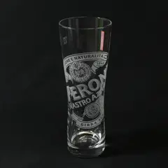  Peroni Nastro Azzurro Etched Signature Italian Beer Glass Lg 16oz