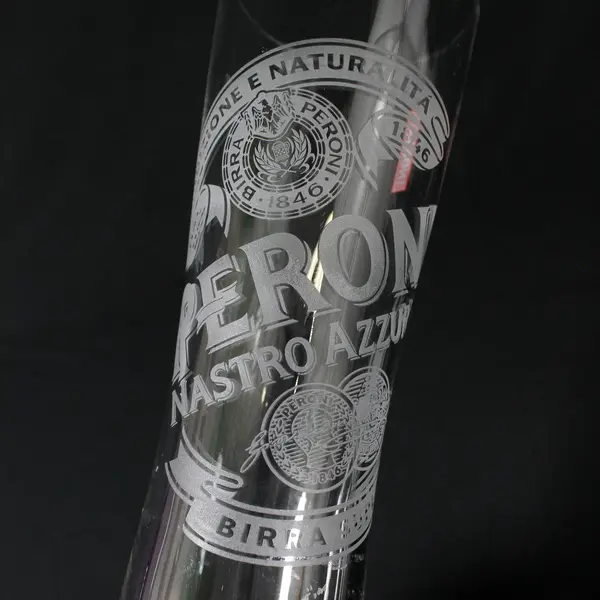  Peroni Nastro Azzurro Etched Signature Italian Beer Glass Lg 16oz