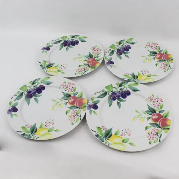 Set of 4 Le Monde Cuisine Springtime Dinner Plates By International 21 