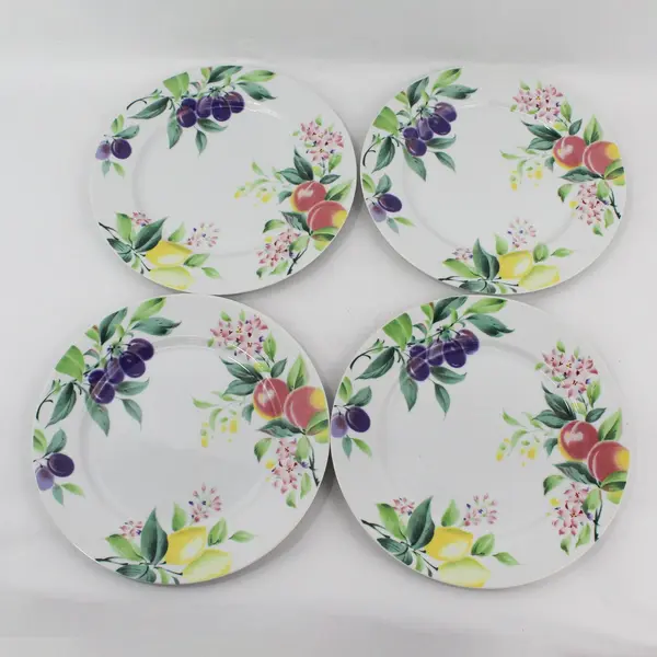 Set of 4 Le Monde Cuisine Springtime Dinner Plates By International 21 