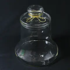 VTG Clear Glass Bell Shaped Cookie  or Candy Jar With Lid 8.5”