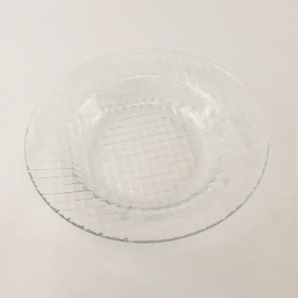Lot of 4 Clear Glass Bowls Textured Basketweave Pattern
