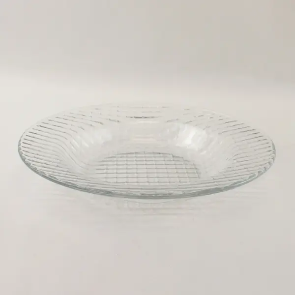 Lot of 4 Clear Glass Bowls Textured Basketweave Pattern