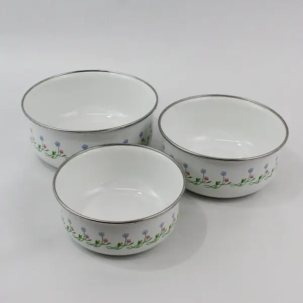 Mikasa UN410 Bali Hai Enamel And Metal 3 Piece Bowl Set 531 532 533