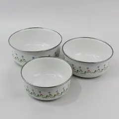 Mikasa UN410 Bali Hai Enamel And Metal 3 Piece Bowl Set 531 532 533