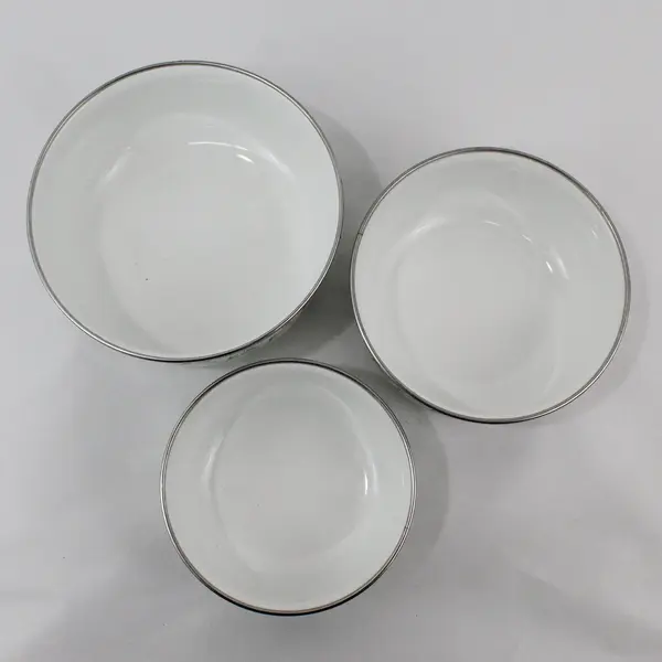 Mikasa UN410 Bali Hai Enamel And Metal 3 Piece Bowl Set 531 532 533