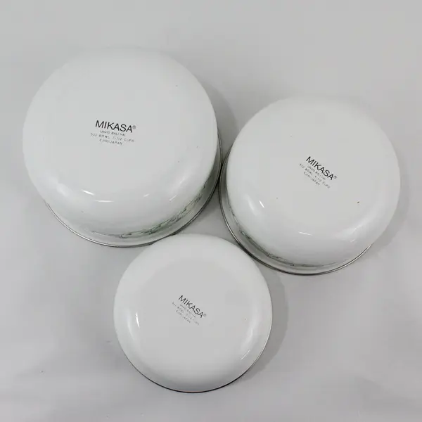 Mikasa UN410 Bali Hai Enamel And Metal 3 Piece Bowl Set 531 532 533