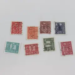 Lot of 8 Norway Local Motifs Stamps Used