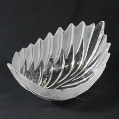 Walther Glas Clear Frosted Leaf Shaped Serving Bowl From Germany