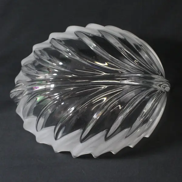 Walther Glas Clear Frosted Leaf Shaped Serving Bowl From Germany