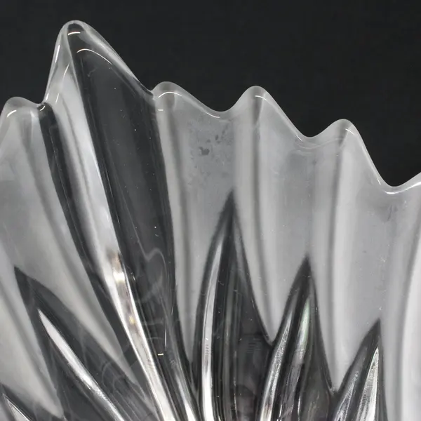 Walther Glas Clear Frosted Leaf Shaped Serving Bowl From Germany