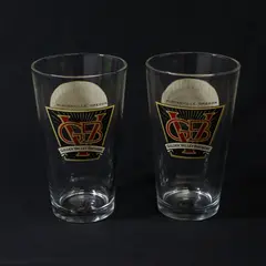 Lot of 2 Golden Valley Brewery 20th Anniversary Beer Glasses 