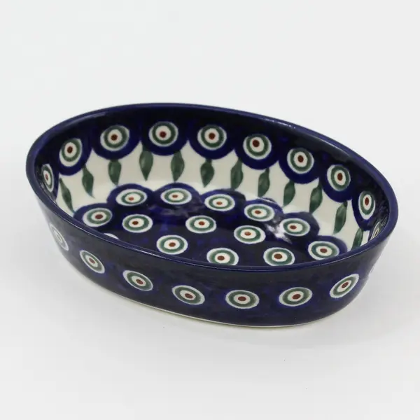 Boleslawiec Small Oval Bowl Peacock Pattern