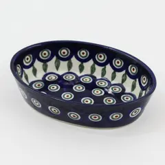 Boleslawiec Small Oval Bowl Peacock Pattern