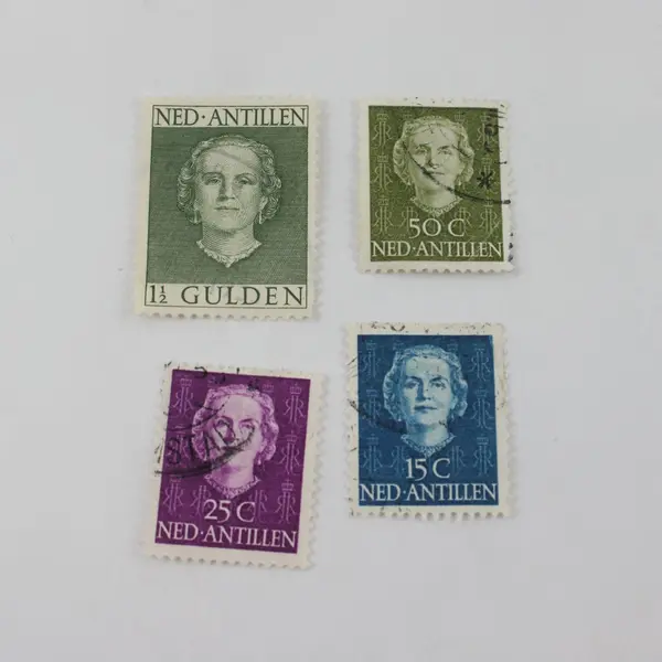 Lot Of Netherlands Antilles Queen Juliana Stamps 1950s Used