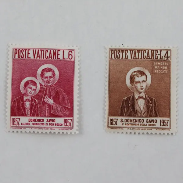 Set Of 2 Vatican City St Domenico Savio Stamps 1957 SC #219-20 Mint Never Hinged