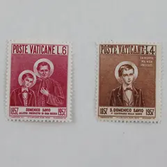 Set Of 2 Vatican City St Domenico Savio Stamps 1957 SC #219-20 Mint Never Hinged