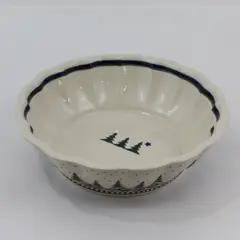 Boleslawiec Trees With Dot Snowflakes Serving Bowl 9.5"