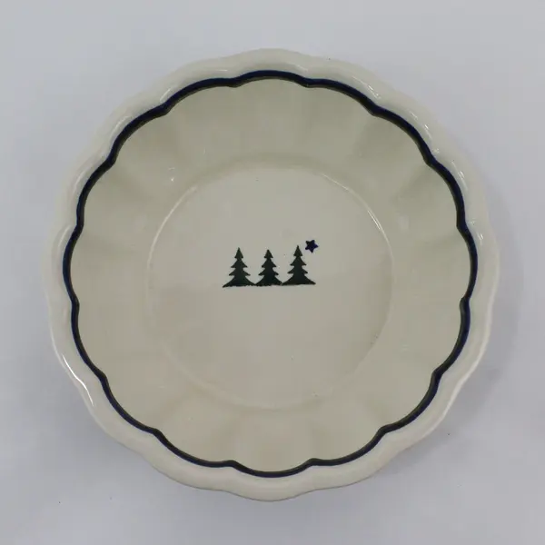 Boleslawiec Trees With Dot Snowflakes Serving Bowl 9.5"