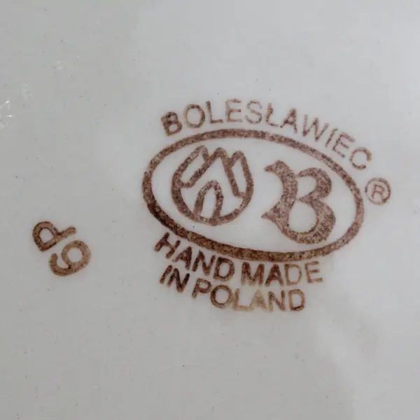 Boleslawiec Trees With Dot Snowflakes Serving Bowl 9.5"