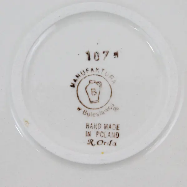 Boleslawiec Polish Pottery 9"  Square Floral Plate Signed R. Orda