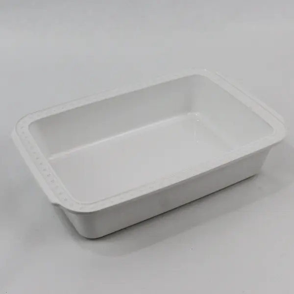 Fapor Delmar White Ceramic Beaded Rim Rectangular Baker 11.5" Portugal