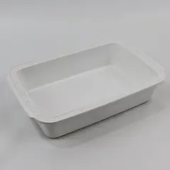 Fapor Delmar White Ceramic Beaded Rim Rectangular Baker 11.5" Portugal