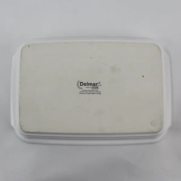 Fapor Delmar White Ceramic Beaded Rim Rectangular Baker 11.5" Portugal