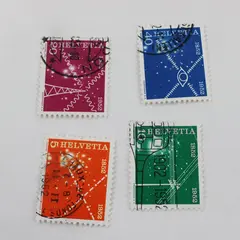 Set Of 4 Switzerland Communications Centenary Stamps SC #340-43 MNH CTO