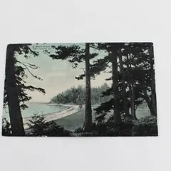 Vintage A Beach Scene Near Seattle Washington Tide Coming In Postcard 