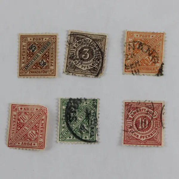 Lot Of 6 Wurttemberg Germany Stamps Used