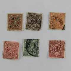 Lot Of 6 Wurttemberg Germany Stamps Used