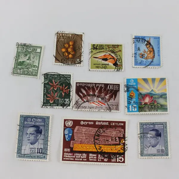 Lot Of 10 Ceylon Commemorative Stamps 1960s-1970s Used