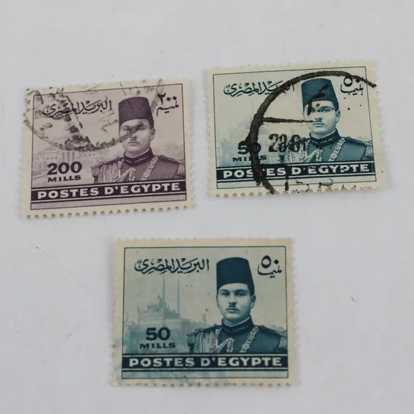 Lot Of 6 Egypt King Farouk Landmarks Stamps 1940s Used
