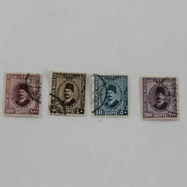 Lot of 5 Egypt King Fouad Used Postal Stamps