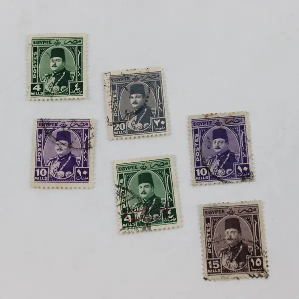 Lot Of 6 Egypt King Farouk Stamps 1937-52 Used