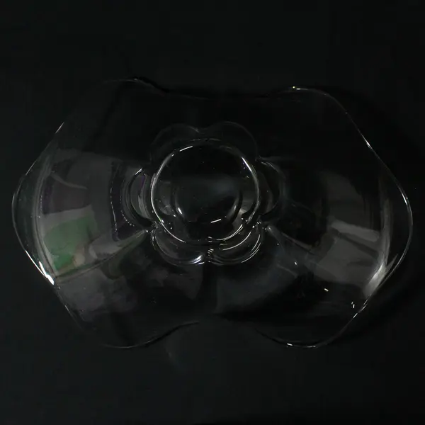 Crimped Sides Clear Glass Bowl 10.25" Long