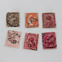 Lot Of 6 Egypt Sphinx And Pyramid Stamps Circa 1900 Used