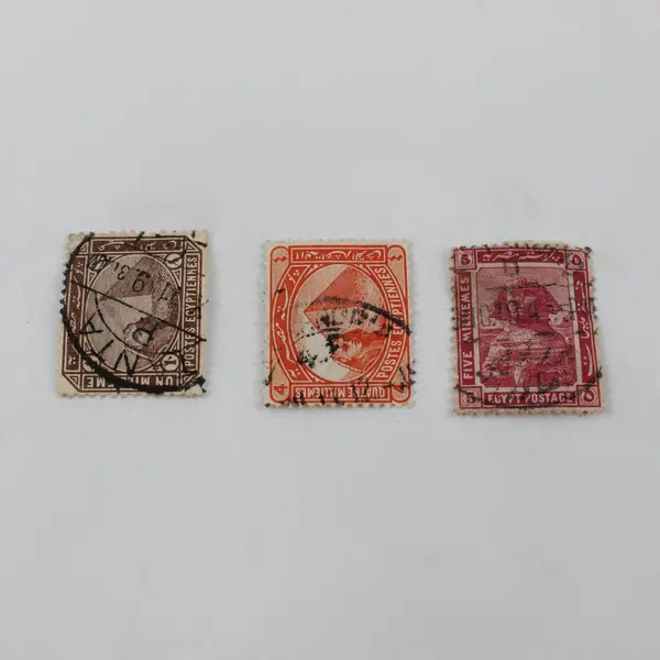 Lot Of 6 Egypt Sphinx And Pyramid Stamps Circa 1900 Used
