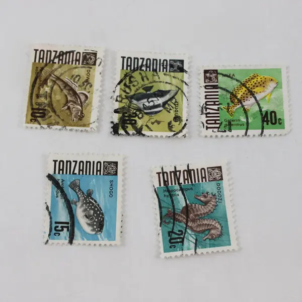 Lot Of 5 Tanzania Marine Life Fish Stamps 1967 Mint Never Hinged CTO