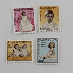 Lot Of 4 Luxembourg Caritas Welfare Fund Stamps 1960s Mint Hinged