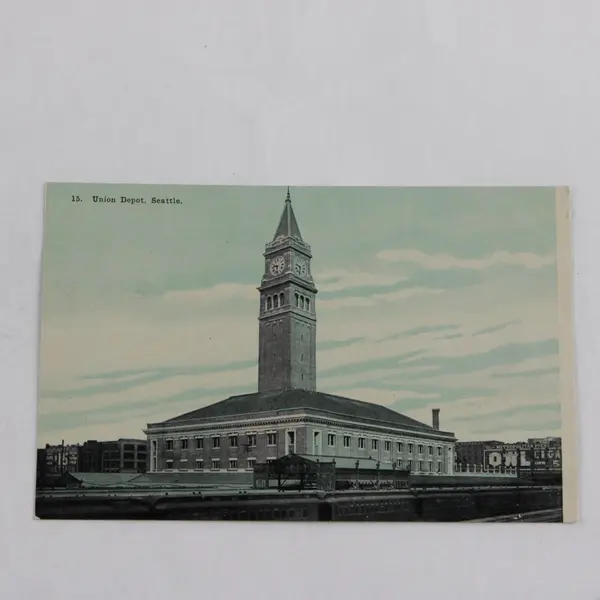 Vintage Union Depot Seattle Washington Litho Postcard